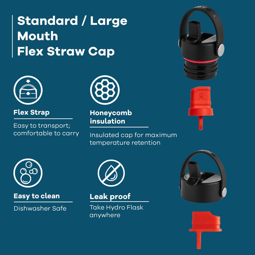 Standard Mouth Flex Straw Cap Black