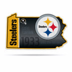 Rico Industries Nfl Football Pittsburgh Steelers State Shape Shape Cut Pennant - Home And Living Room D  Cor - Soft Felt Ez To H