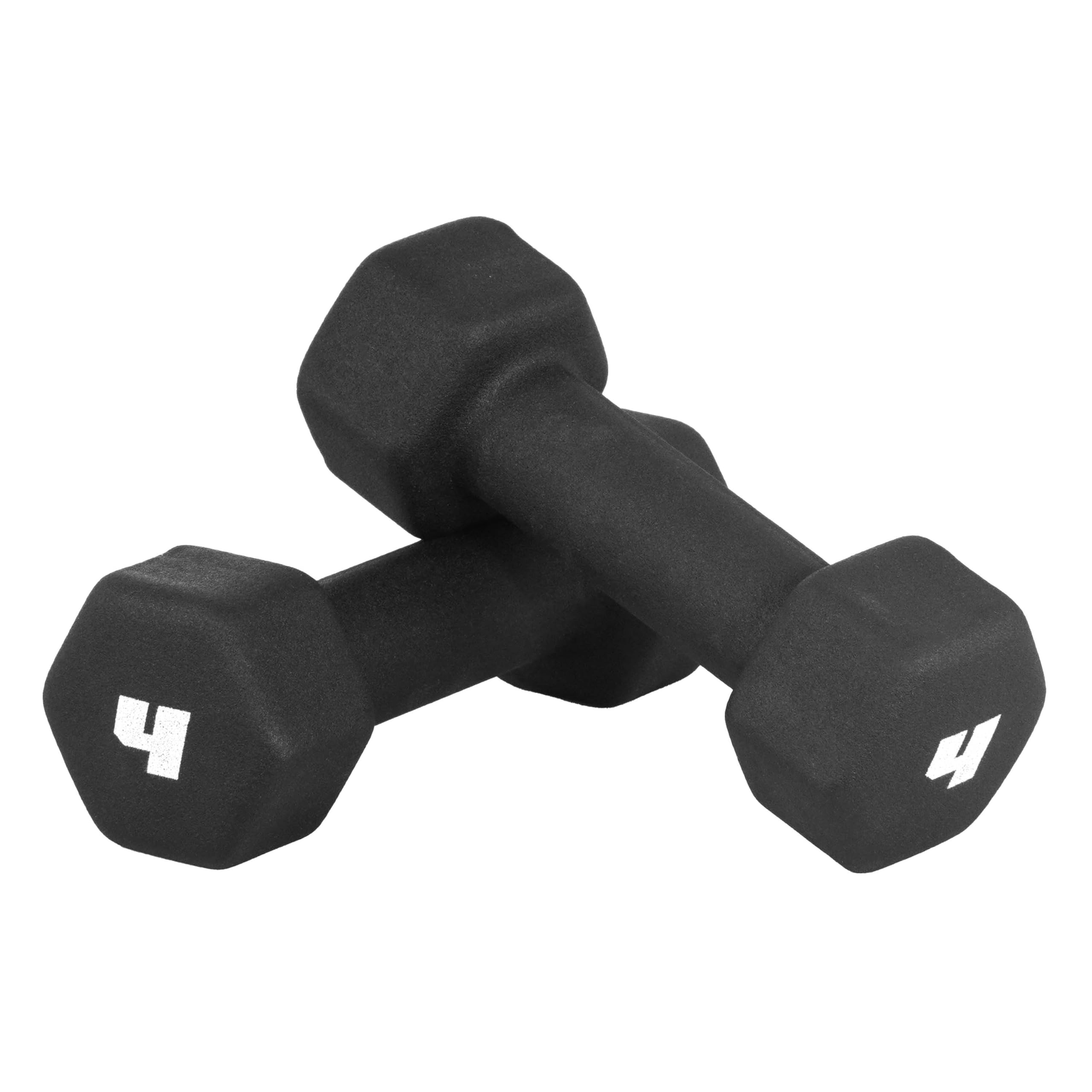 Cap Barbell Neoprene Dumbbell Weights, 4 Lb Pair, Black