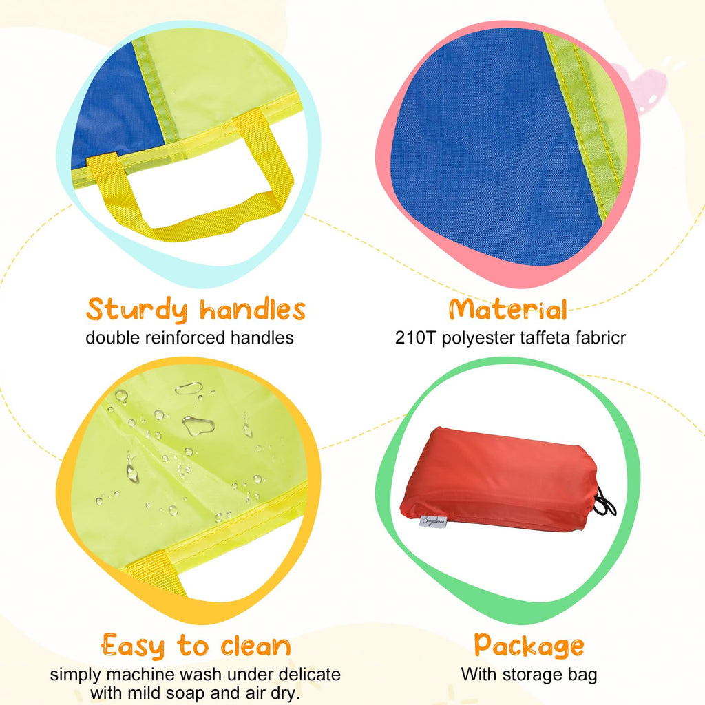 Sonyabecca Parachute 8 Feet For Kids With 9 Handles Play Parachute For 4 8 Kids Tent Cooperative Games Birthday Gift