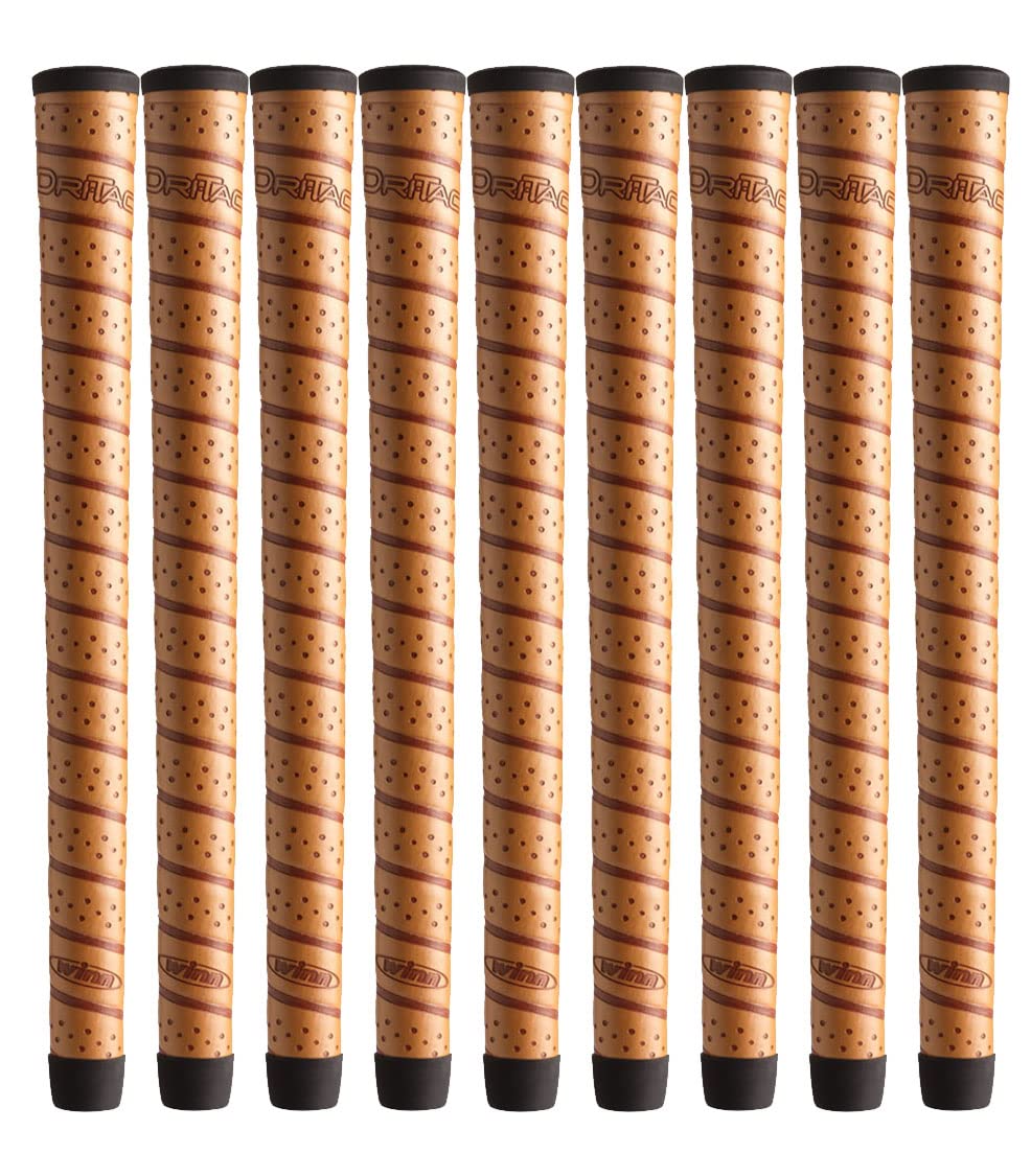 Winn Dritac Wrap Oversize (+1/8'') Copper Golf Grips (9 Piece Bundle)
