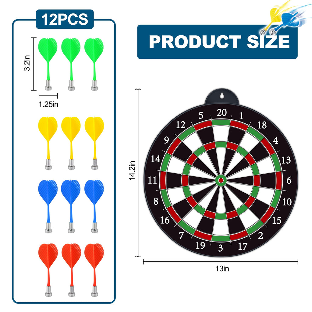 Magnetic Dart Board, Safe Dart Game Toy For Kids, 12Pcs Magnetic Darts, Excellent Indoor Game And Party Game, Double Sided Dart