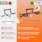Yes4All Pull Up Bar For Doorway & Ab Straps, Solid 1 Piece Main Bar Construction, Multi Grips Pullup Bar For Home Gym Workout, N