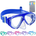 Vvinca Swim Goggles with Nose Cover, Kids Snorkeling Diving Mask Elastic Fabric Strap 180 Clear View Anti-Fog UV Protection Anti