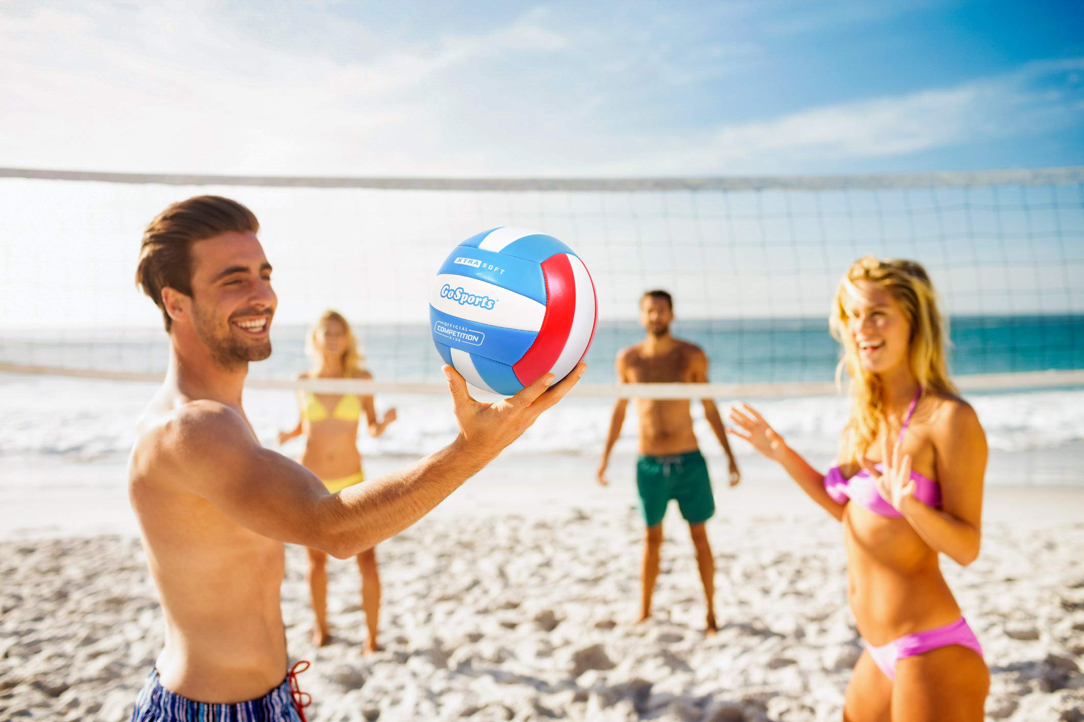 Gosports Soft Touch Recreational Volleyball - Regulation Size For Indoor Or Outdoor Play - Includes Ball Pump - Choose Between S