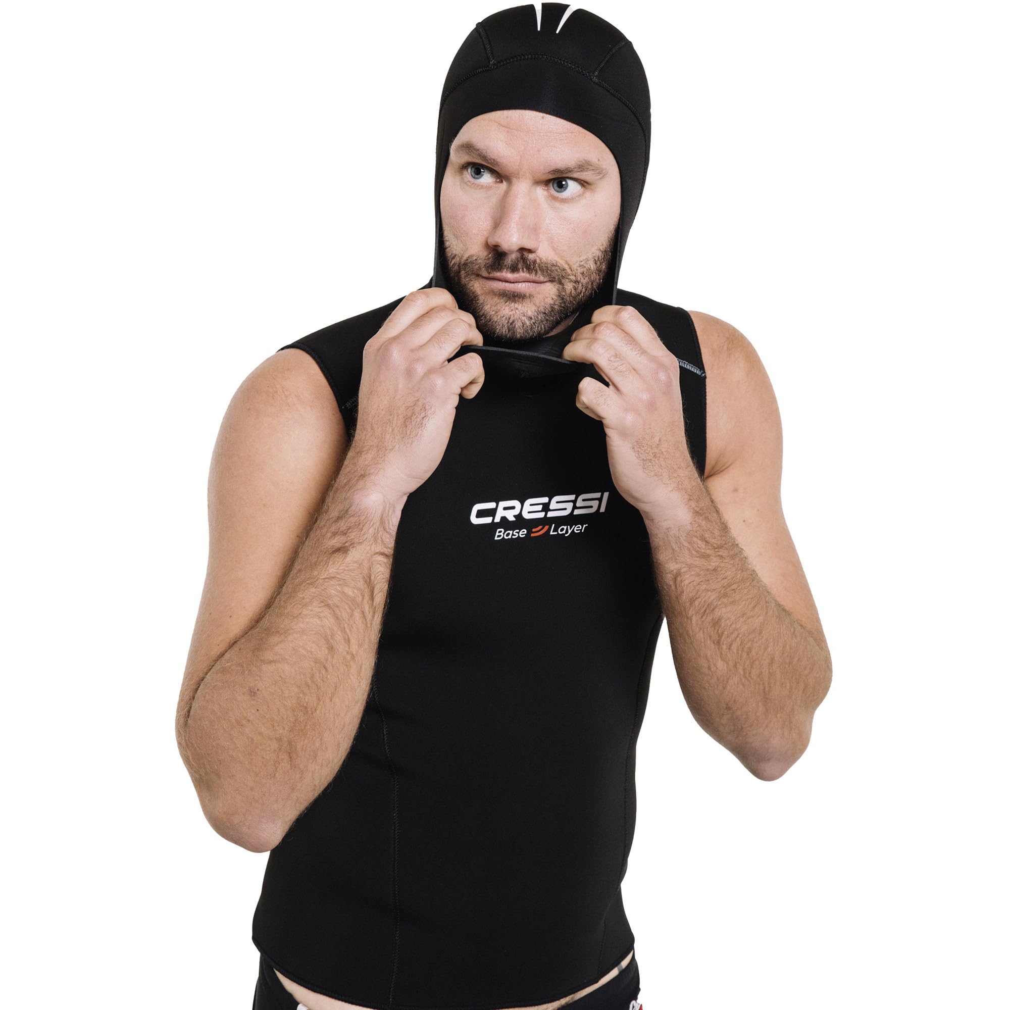 Cressi Base Layer Hooded Vest 2.5/5 mm Thermal Undersuits, Black, 2.5/5 mm, S