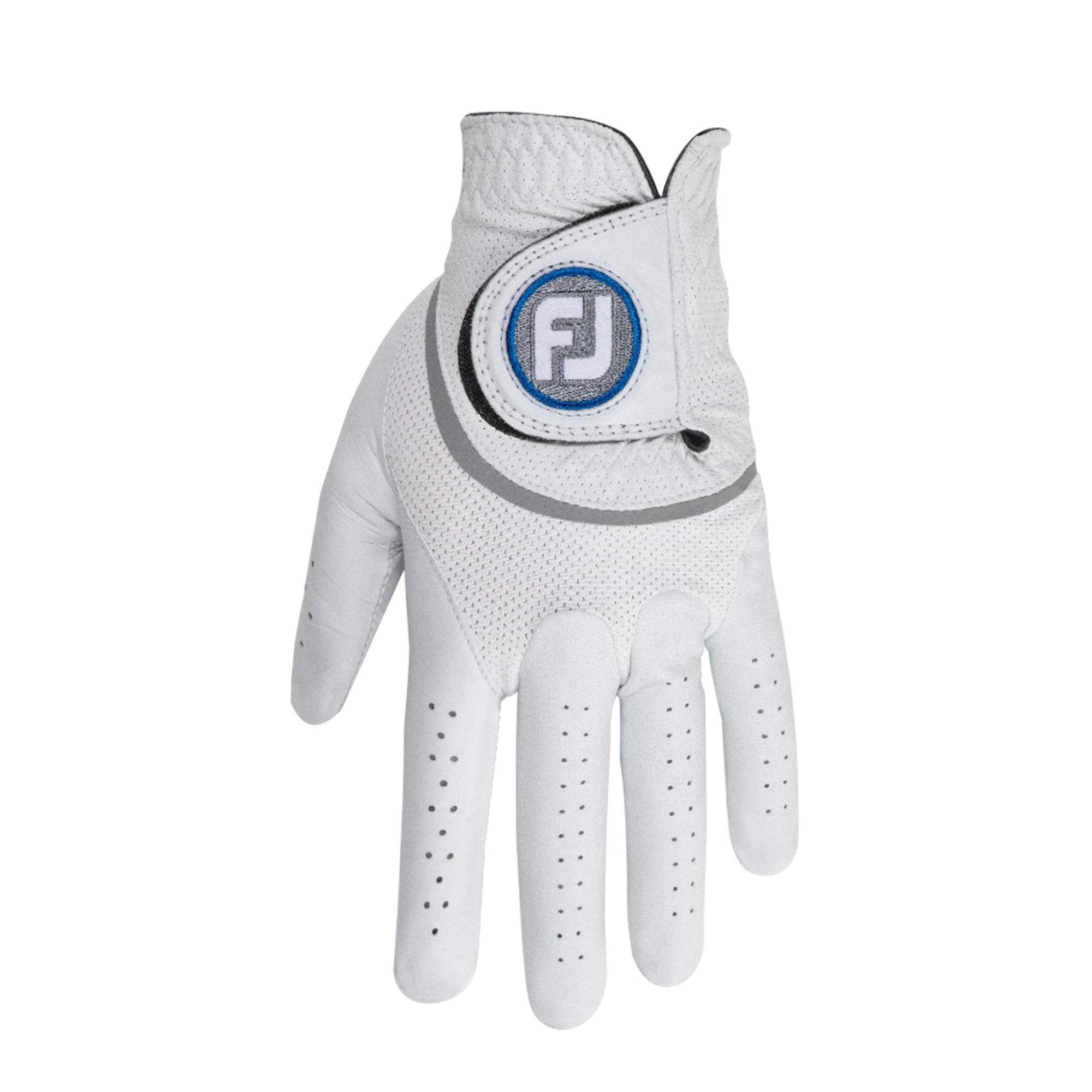 Footjoy Mens Hyperflx Golf Gloves White Cadet Medium, Worn On Left Hand