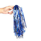 Baotongle 12 Pcs Cheerleading Squad Spirited Fun Poms Pompoms Cheer Costume Accessory For Party Dance Sports (Slivery Blue)