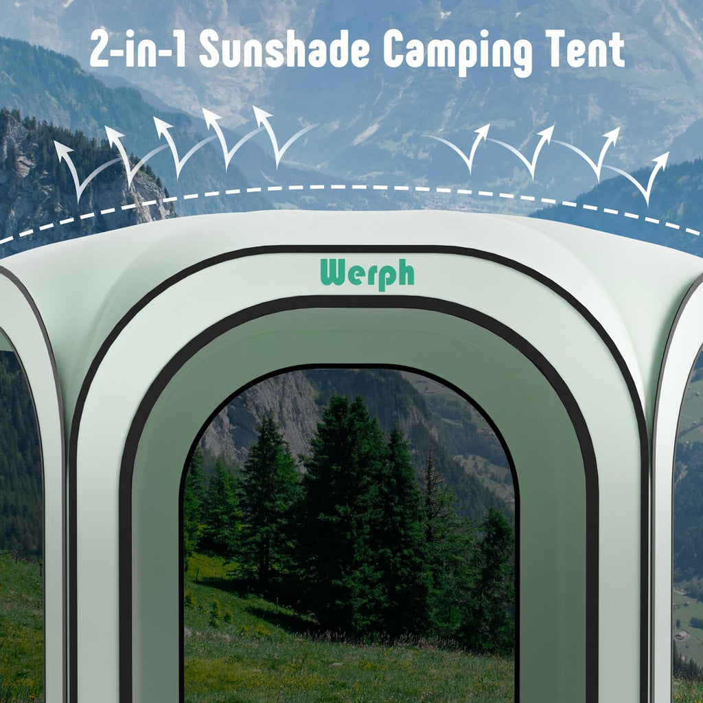 Werph Screen Tent Pop-Up, Portable Tent Canopy with Mesh Mosquito Net, Screen House Room Canopy Shade 10x10 FT with Carry Bag fo