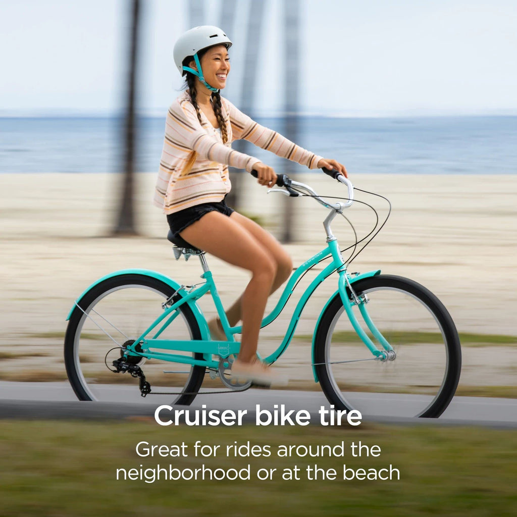 Schwinn Replacement Bike Tire, Cruiser Bike, Smooth Tread, 26 X 2.12-Inch , Black With Kevlar Bead