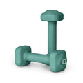 Tone Fitness 10 lb Neoprene Dumbbell Pair for Home Workouts - Non-Slip Design - Teal