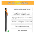 10 Pack Tent Stakes Heavy Duty, Aluminum Tent Stakes Pegs, Metal Tent Spikes, Ground Pegs With Reflective Pull Ropes, Triangular