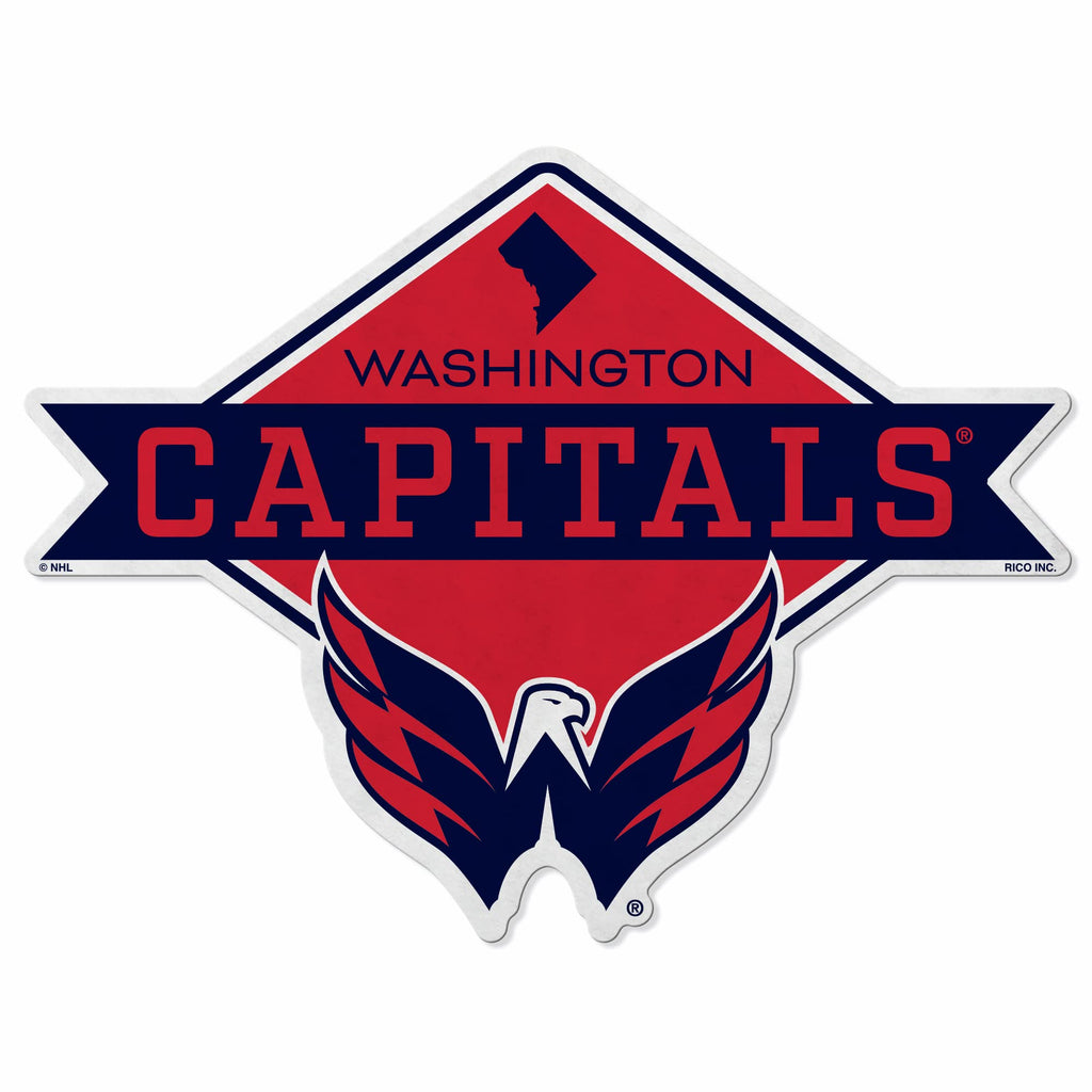 Rico Industries Nhl Washington Capitals Diamond Shape Cut Pennant - Home And Living Room D  Cor - Soft Felt Ez To Hang
