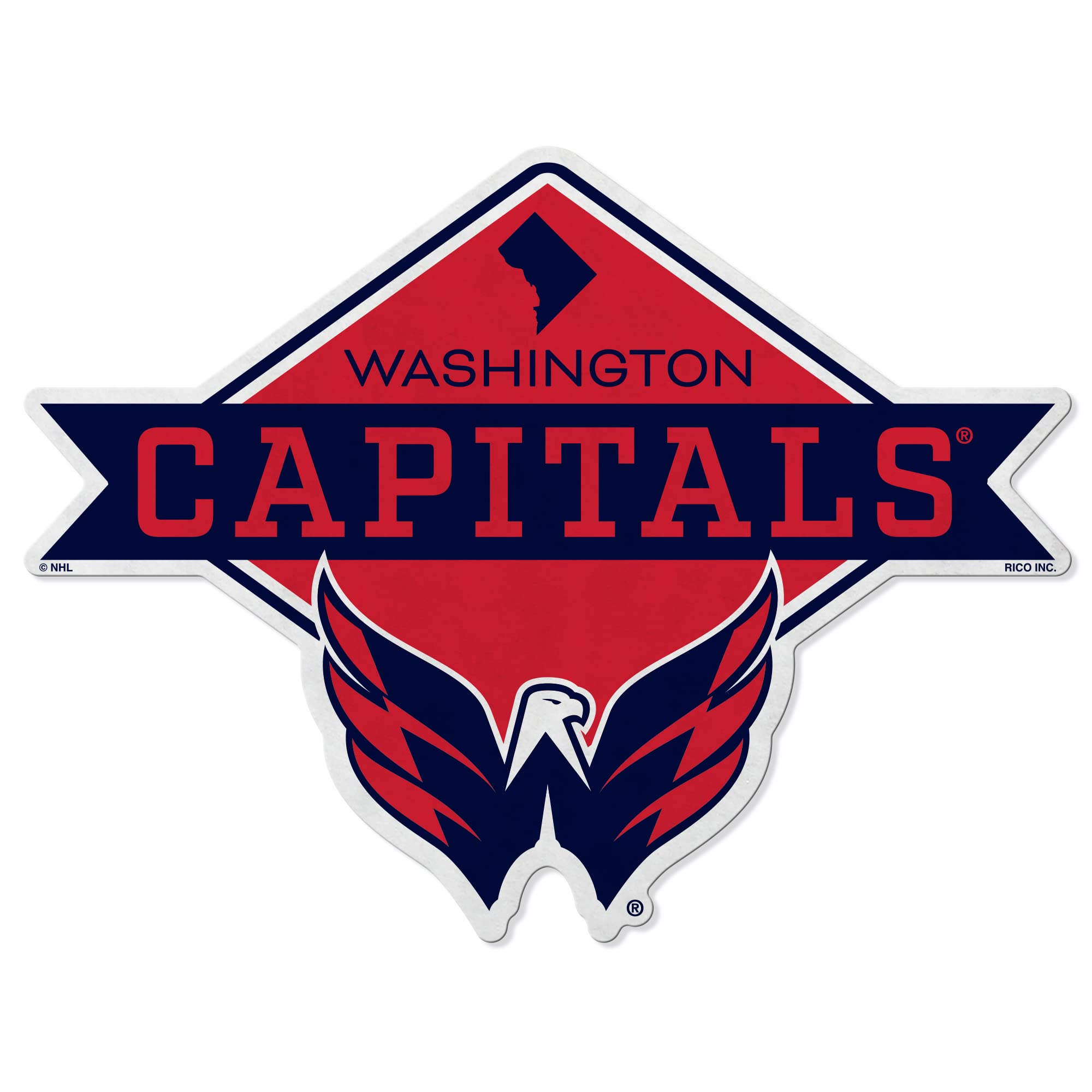 Rico Industries Nhl Washington Capitals Diamond Shape Cut Pennant - Home And Living Room D  Cor - Soft Felt Ez To Hang