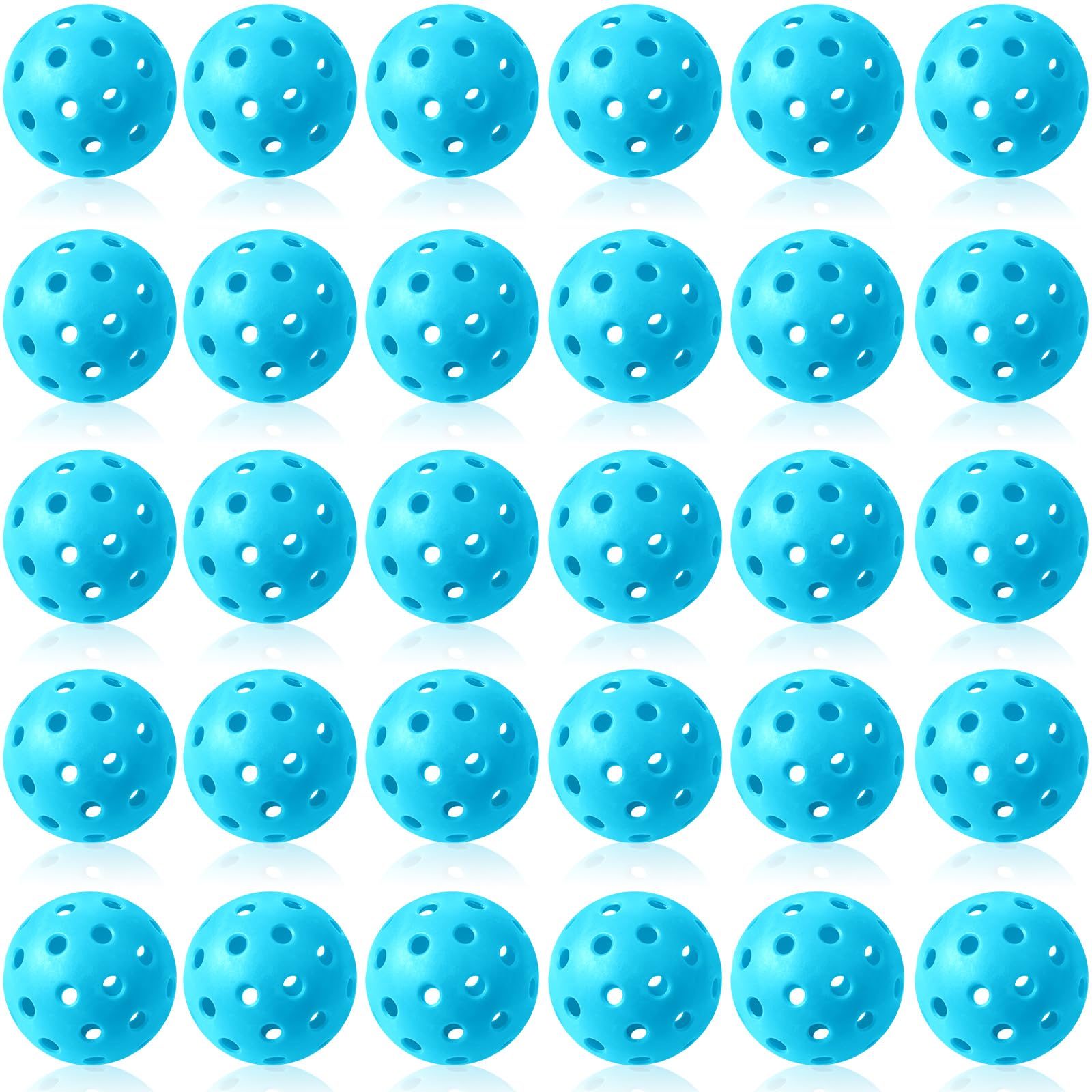 Tradder 30 Pcs Plastic Practice Baseballs Bulk 40 Holes Multi Color Practice Golf Balls for Outdoor Indoor Tournament Play Train
