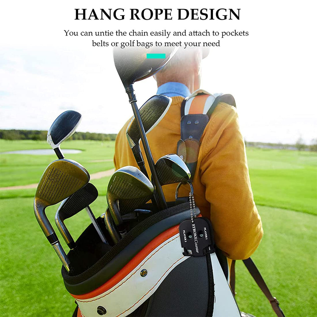Helonge Golf Score Counter, 2 Pcs 2 Player Stroke Counter Golf Score Indicator 2 Digits Mini Square Golf Score Counters Handy Sc