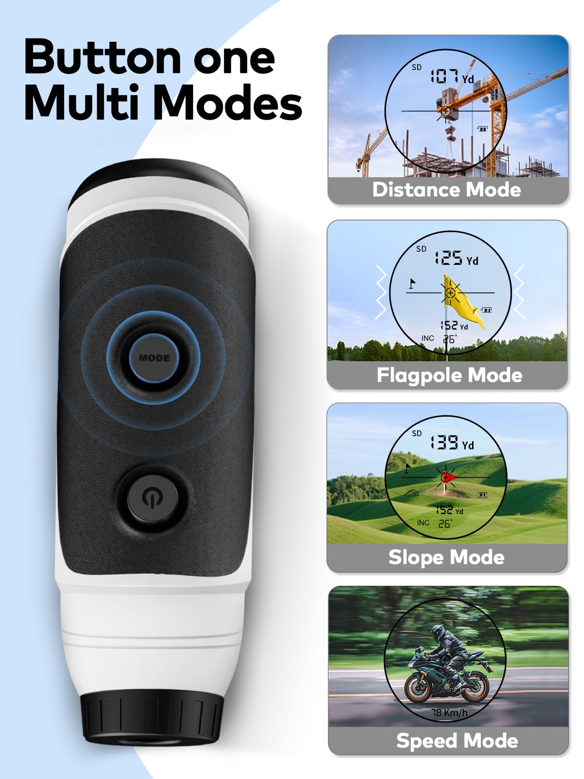 Moesapu Range Finder Golf With Slope, 1200Yd Laser Range Finder With Tripod Mount Hole, 7X Magnification Flag Lock Locking Vibra