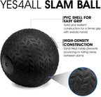 Yes4All 25 Lbs Slam Ball For Strength, Power Workout - Fitness Exercise Ball With Grip Tread & Durable Rubber Shell (25 Lbs, Bla