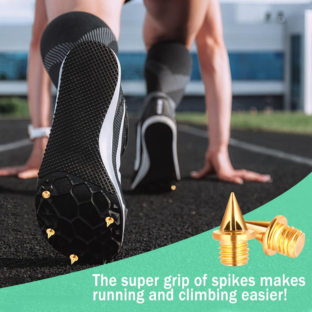 Julmelon 120 Pcs 1/4Inch Stainless Steel Track And Cross Country Spikes Golf Shoe Spikes With Spike Wrench, Replacement Spikes F