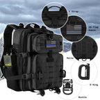 Hannibal Tactical 30L Molle Assault Pack, Tactical Backpack Military Army Camping Rucksack With Bottle Holder, 3-Day Pack, Black