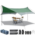 Forceatt 12X14Ft Waterproof Camping Tarp With 2 Poles, Sun Shelter For Car, Tent, Hammock In Camping, Hiking, Backpacking, Garde