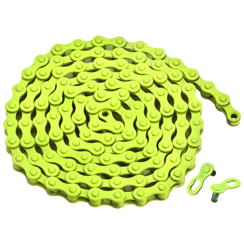 Zonkie Single-Speed Bicycle Chain 1/2 X 1/8 Inch 116 Links (Yellow, 1/2'' 1/8'' 116 Links)