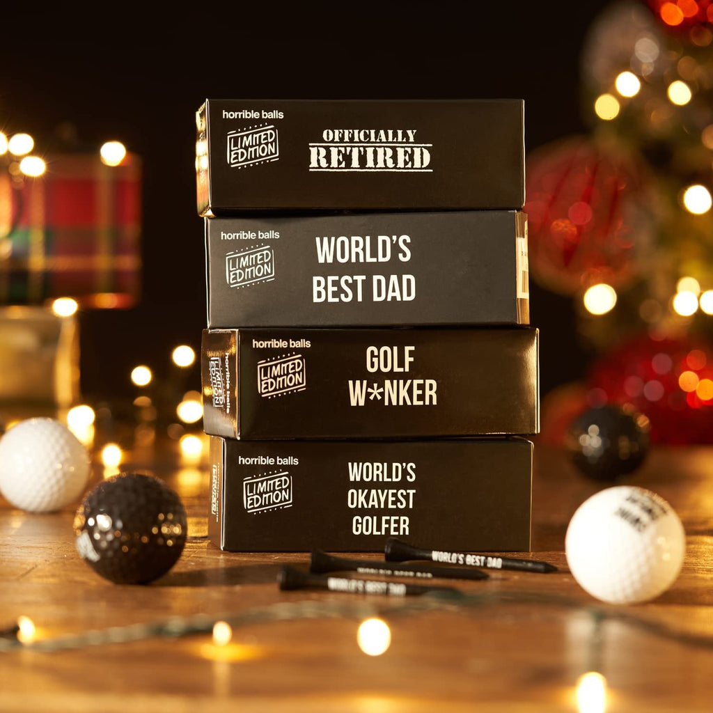 Horrible Balls Golf Funny Gift Sets- Funny Gag Novelty Present For Him For Golfers - Worlds Okayest Golfer Pack