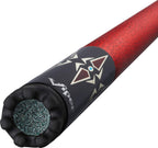 Viper Sinister 58'' 2-Piece Billiard/Pool Cue, Black With Maroon/Cream Points, 18 Ounce