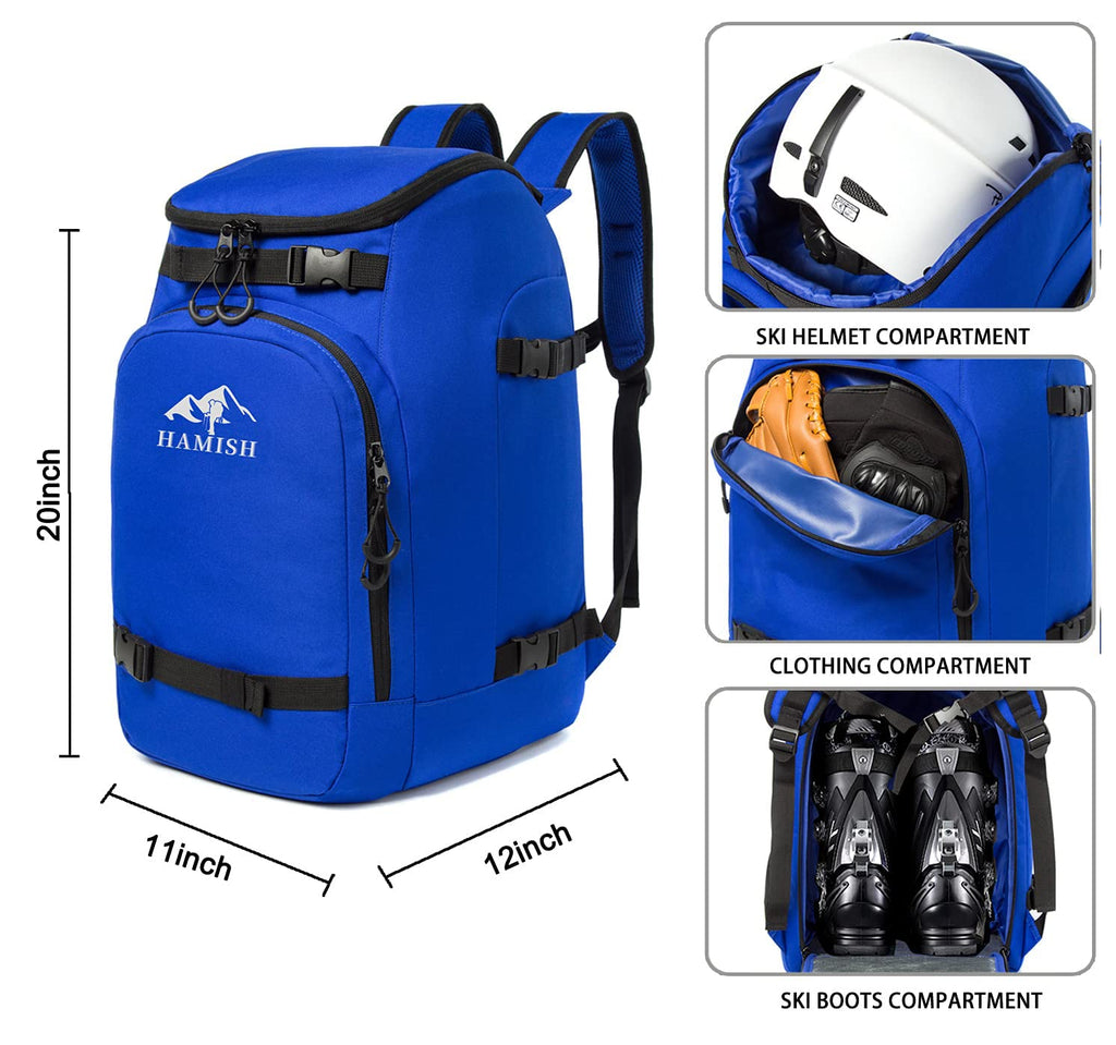 Hamish Ski Boot Bag,50L Waterproof Ski Boots Bag Backpack,Snowboard Travel Lightweight Ski Bag Backpack For Ski Helmet, Goggles,
