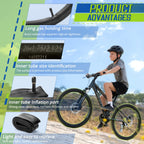 26 Inch Bike Inner Tube Fit 26'' X 1.75-2.125, Bicycle Tube 4 Pack Schrader Valve With 2 Tire Levers, Inner Tube Bicycle Upgrade