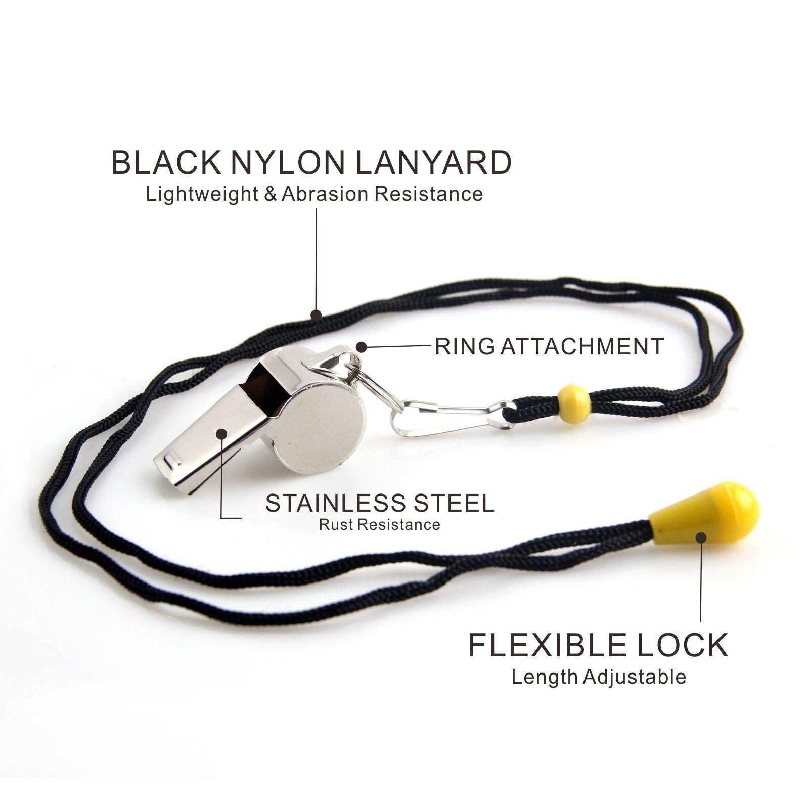 Ambitionjump Whistle For Coaches, Metal Whistles For Adults With Lanyard, Loud Sport Whistle For Referee Teacher Police Soccer G