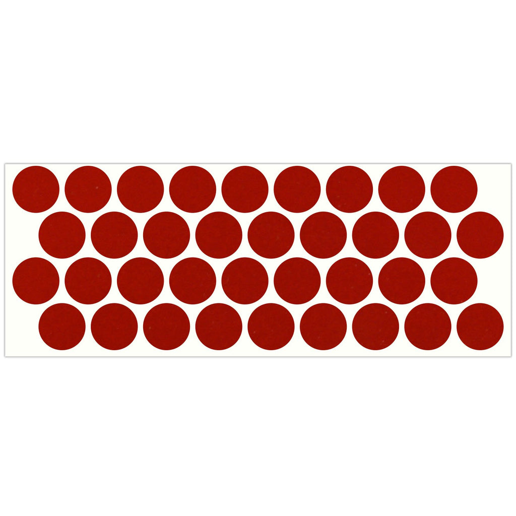 Litemark Reflective Red 1 Inch Circle Sticker Decals For Helmets, Bicycles, Strollers, Wheelchairs And More - Pack Of 36