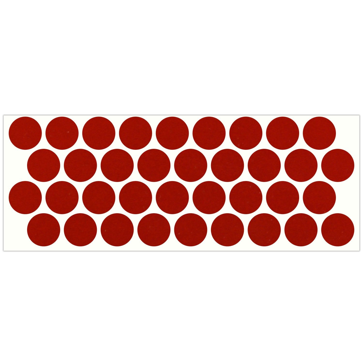 Litemark Reflective Red 1 Inch Circle Sticker Decals For Helmets, Bicycles, Strollers, Wheelchairs And More - Pack Of 36