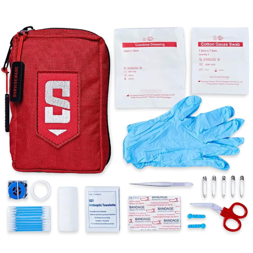 Surviveware 45 Piece Mini First Aid Kit For Travel Camping Gear, Survival Kits, And Home Essentials