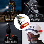 KUNHE 20 Pack USB-C Rechargeable Bike Lights Bulk for Night Riding Men Women & Kids 3 Lights Modes Used as a Safety Indicator Li