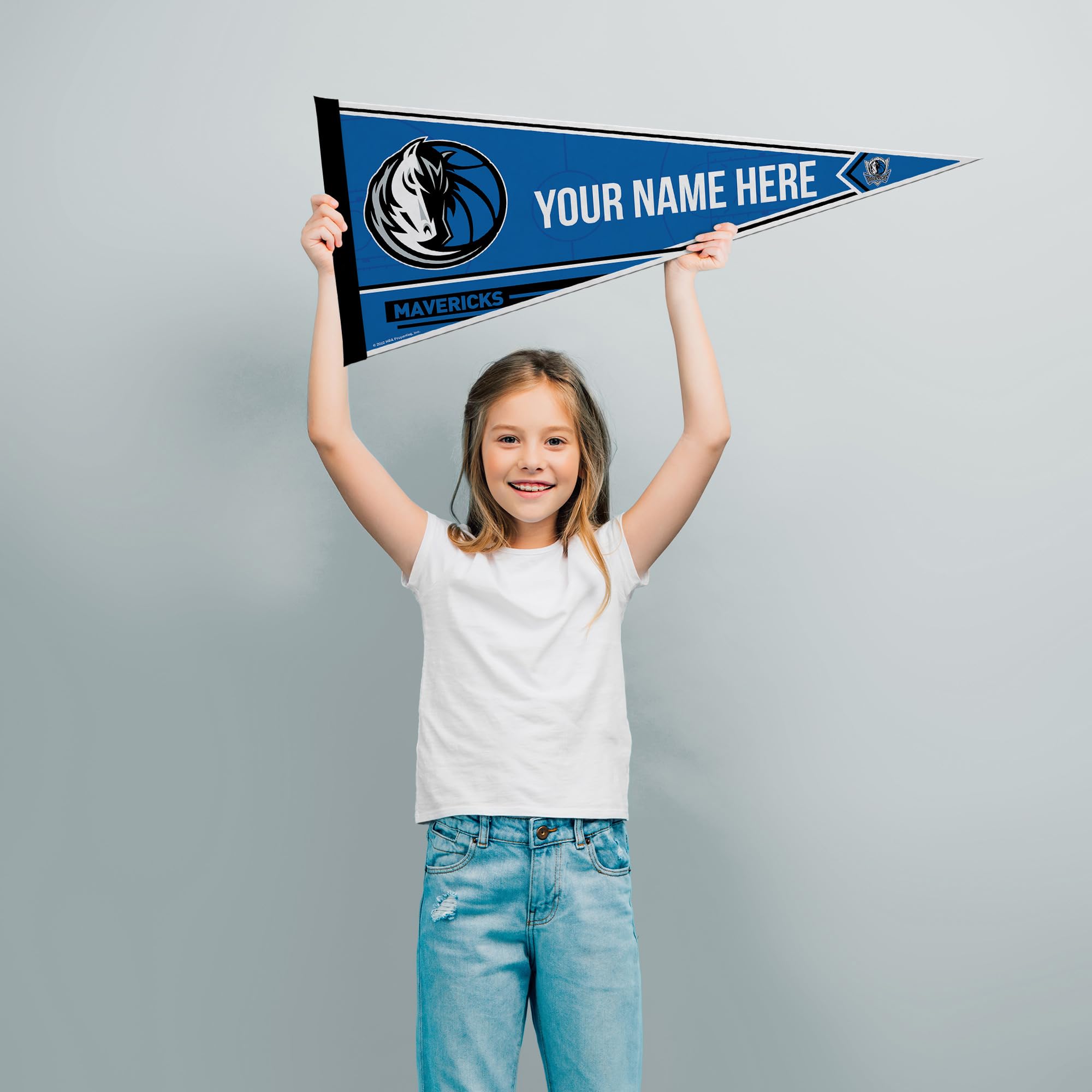 Rico Industries Nba Basketball Dallas Mavericks Personalized - Custom 12'' X 30'' Soft Felt Pennant - Ez To Hang