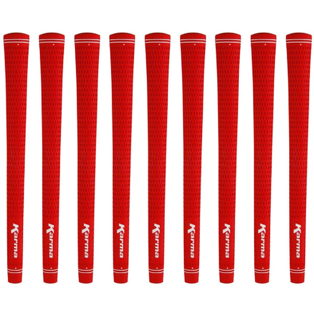 Karma Velour Red Jumbo (+1/16'') Golf Grips (9 Pack)