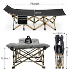 Fragess Portable Camping Cot, 600Lbs Max Load, Extra Wide With Thick Mattress, Folding Cot For Outdoor Camping/Office, Home Nap