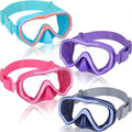 Flutesan 4 Pcs Kids Youth Swim Goggles with Nose Cover Silicone Goggles View Clear Waterproof for Snorkeling Diving Swimming(Gra