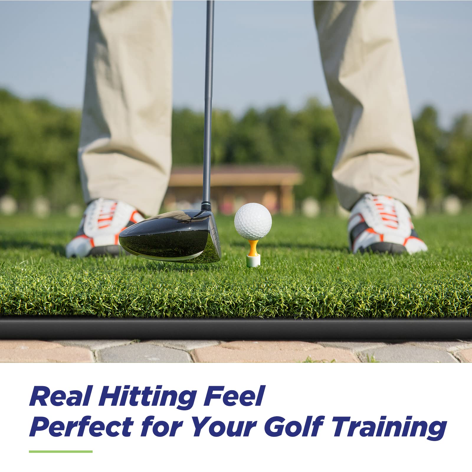 Golfguru Golf Mat, 5X4Ft 21Mm Artificial Turf Golf Hitting Mats Practice With 10 Golf Balls, 9 Golf Tees, Golf Hitting Practice