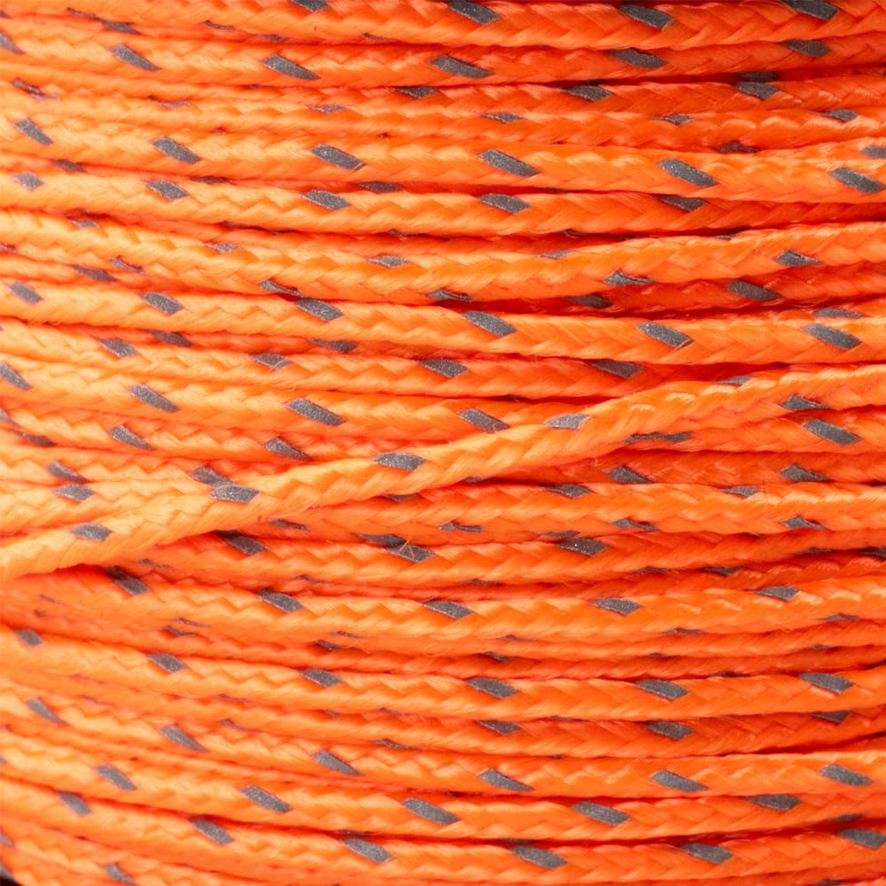 Paracord Planet Micro Paracord - Thin Braided Cord For Crafting, Fishing, And Diy Projects In 125 Ft Spools - Reflective Neon Or
