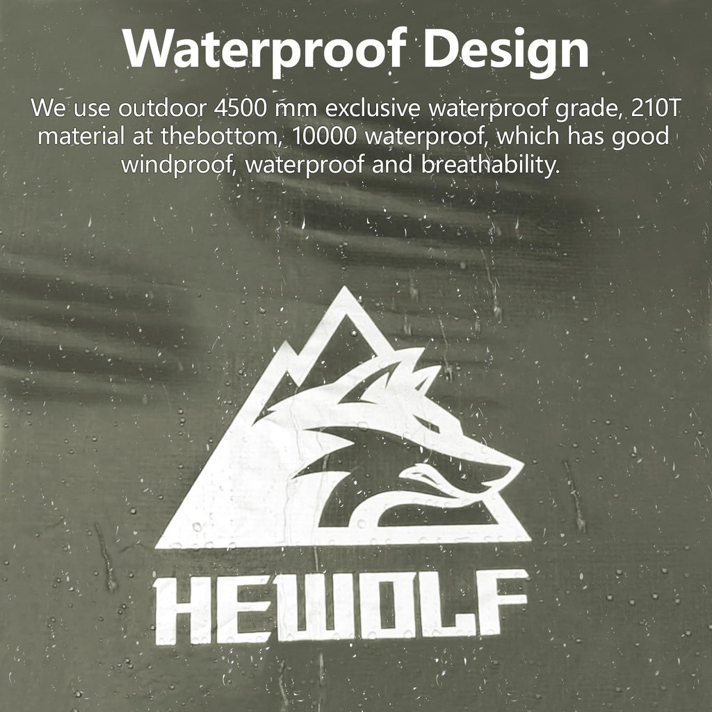 Hewolf 2/3/4 Person Camping Tent - Instant Pop Up Waterproof 2 Doors Tent With Easy Setup | 3-Season Hexagonal Dome Design For F