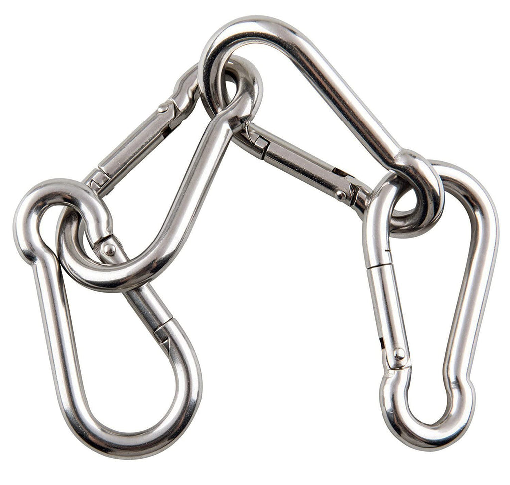 Sprookber Stainless Steel Carabiner Spring Snap Hook - 304 Stainless Steel Heavy Duty Clips, Set Of 4 (4 Inch)