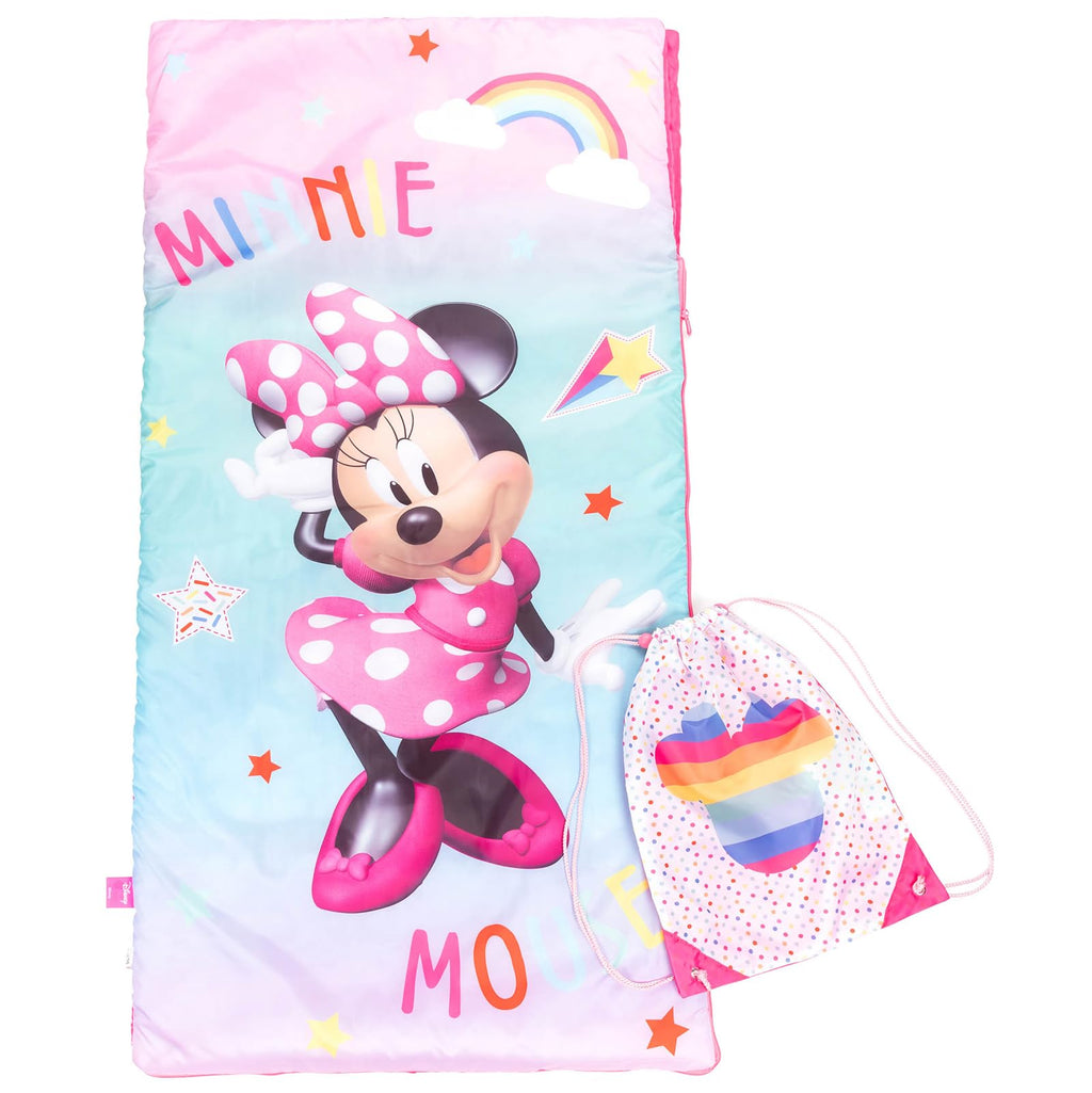 Disney Minnie Mouse Bowtique Slumber Sack - Cozy & Warm Kids Lightweight Slumber Bag/Sleeping Bag (Official Disney Product)