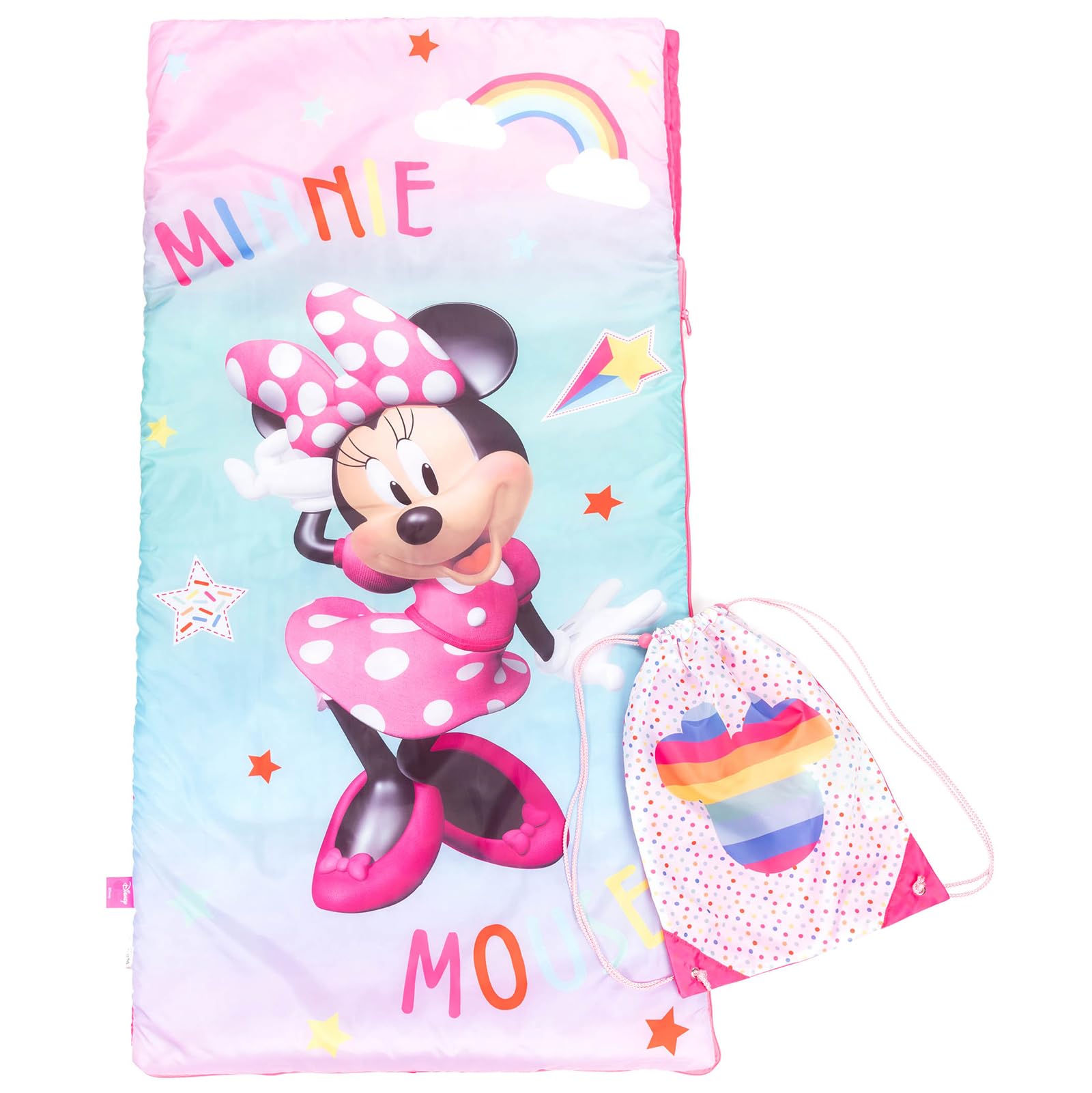 Disney Minnie Mouse Bowtique Slumber Sack - Cozy & Warm Kids Lightweight Slumber Bag/Sleeping Bag (Official Disney Product)