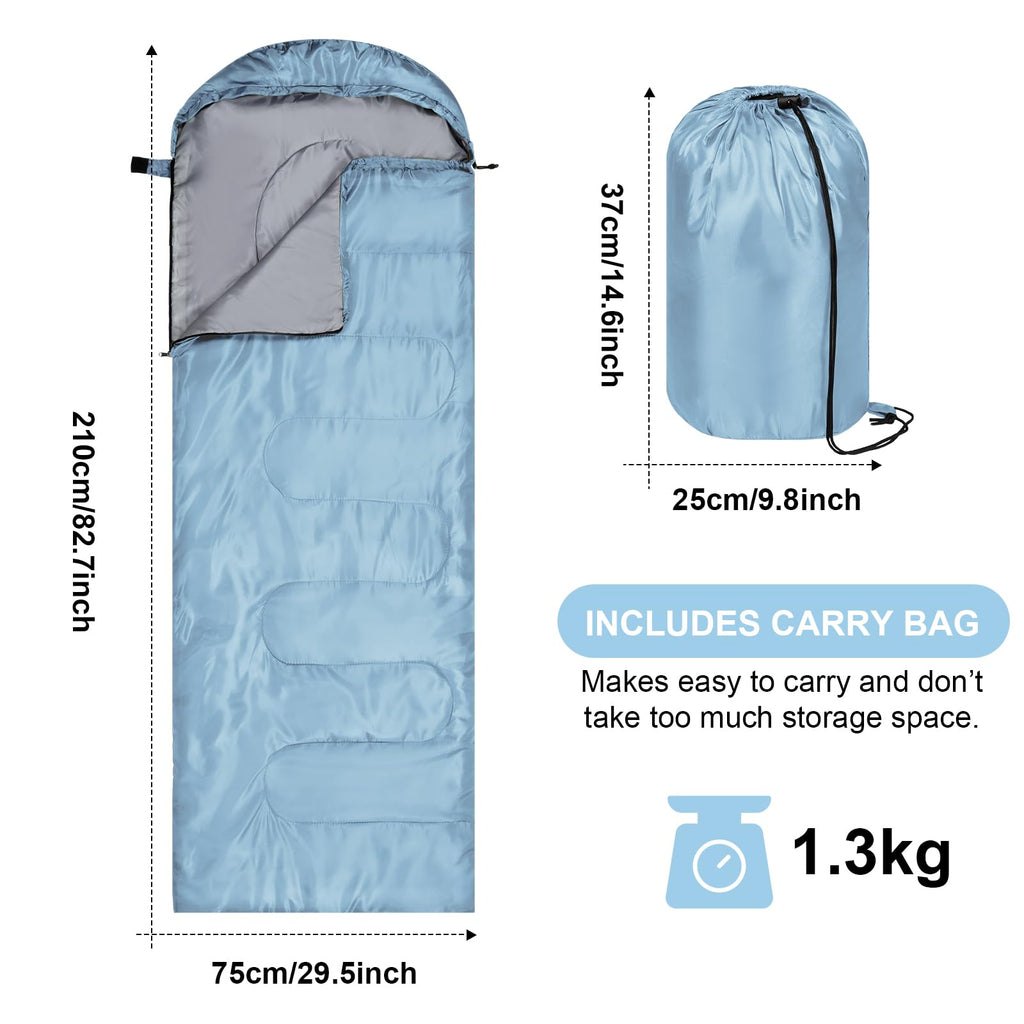 Tudomro 2 Pcs Camping Sleeping Bag For Adults, Lightweight Packable Waterproof Camping Gear Equipment To Keep Warm For Spring Su