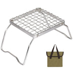 Redcamp 6 Small Folding Campfire Grill, 304 Stainless Steel Firepit Grill Grate, Heavy Duty Portable Camping Grill With Carrying