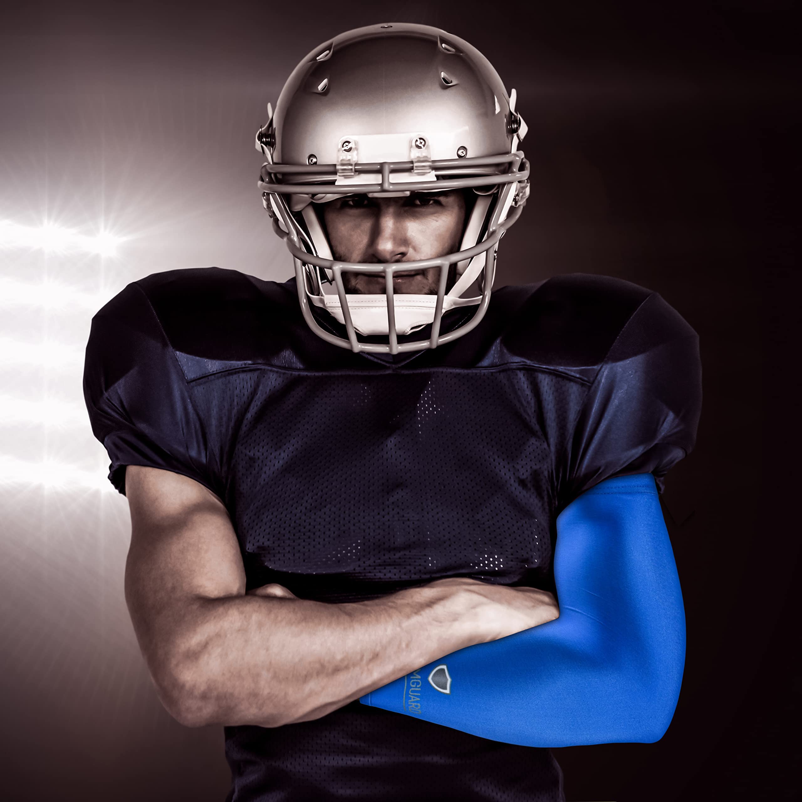 Stromguard Compression Sports Arm Sleeve Digital Camo Baseball Football Basketball - (One Arm Sleeve) (Youth Large, #27 - Blue)