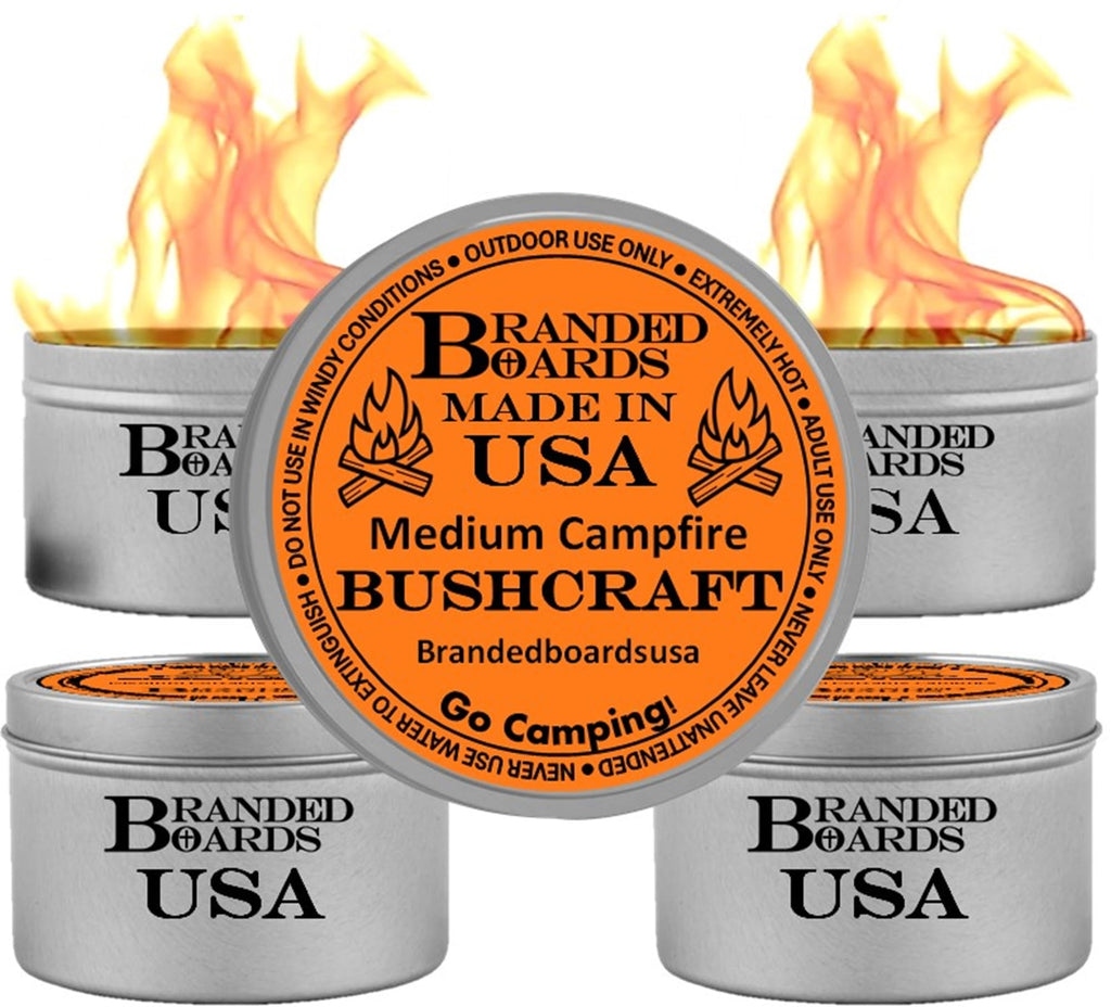 Branded Boards | Made In Usa | Portable Mini Bonfire Campfire In A Can | Reusable & Up To 4 Hours Of Burn Time | Picnics Parties