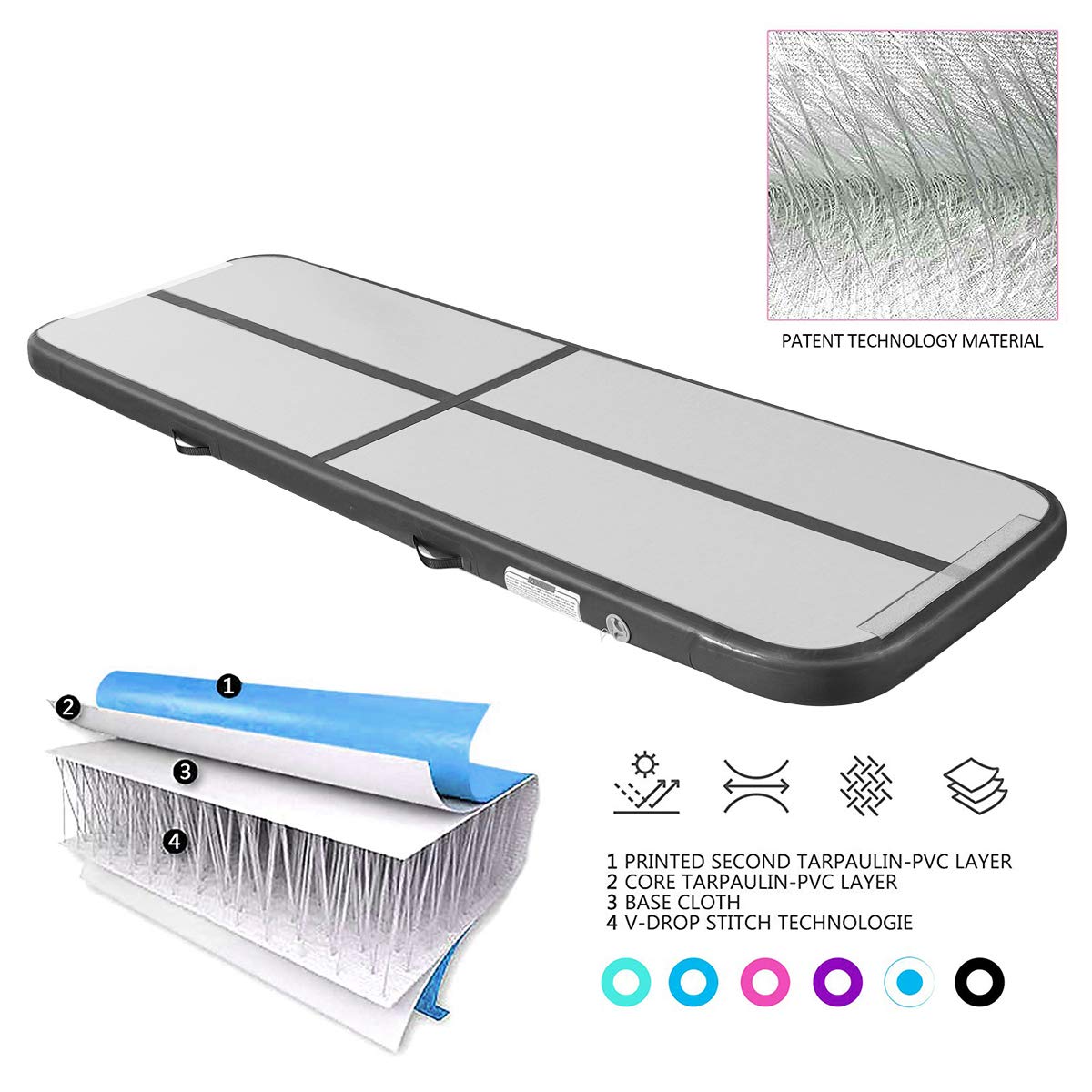 Fbsport 10Ft Inflatable Air Gymnastics Mat Training Mats 8 Inches Thickness Gymnastics Tracks For Home Usetrainingcheerleadingyo